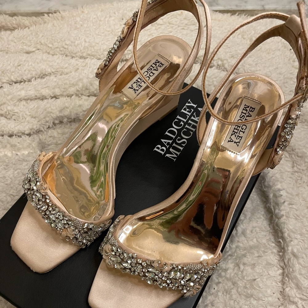 Badgley Mishka Pink Wedge Heels US 8